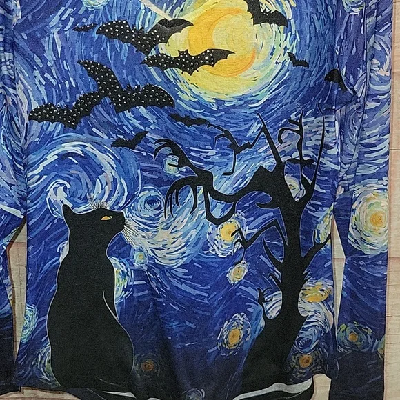 Halloween meets Starry Nights Blouse by One World - Picture 2 of 6